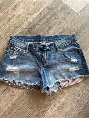 Old Navy Blue Distressed Denim Cutoff Shorts